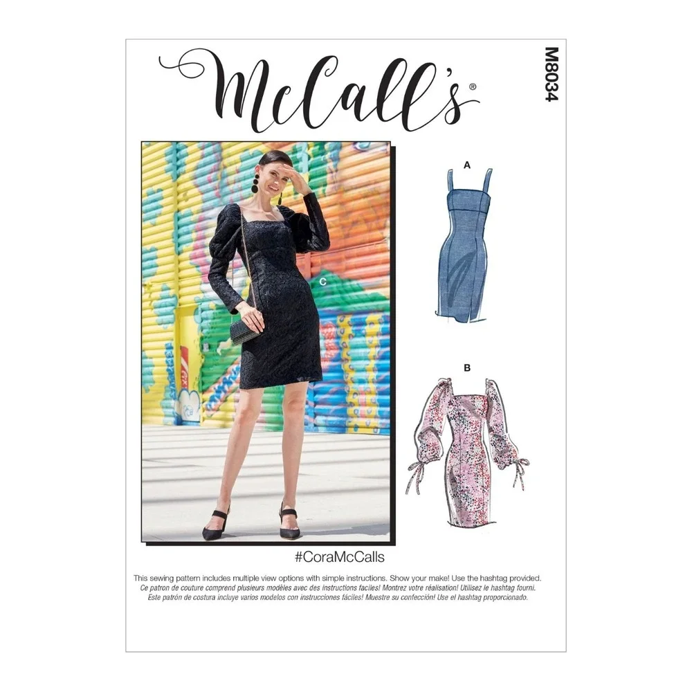 Misses Petite Fitted Dresses Sewing Pattern McCalls M8034 Size 6-14